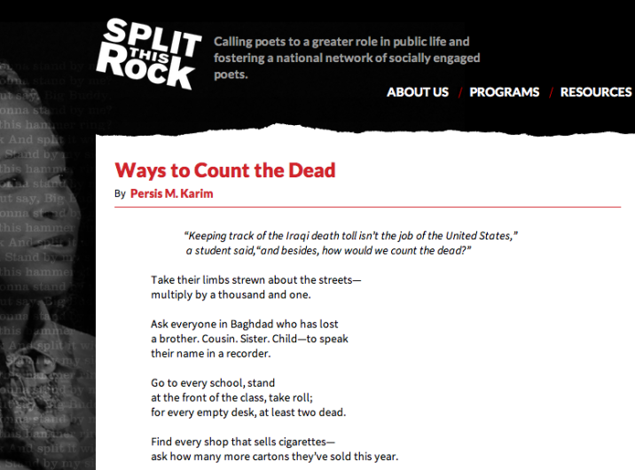 "Ways to Count the Dead"-Split this Rock Award Winner -2008 